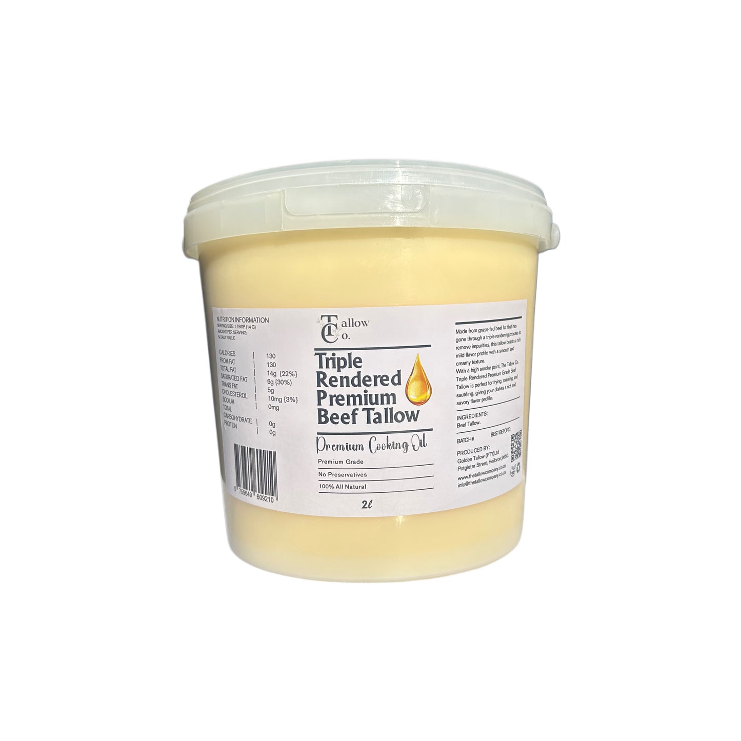 The Tallow Co. 2L Grass Fed Beef Tallow