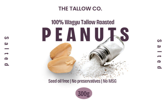 Salted peanuts roasted in pure Wagyu tallow – 300g – The Tallow Co.