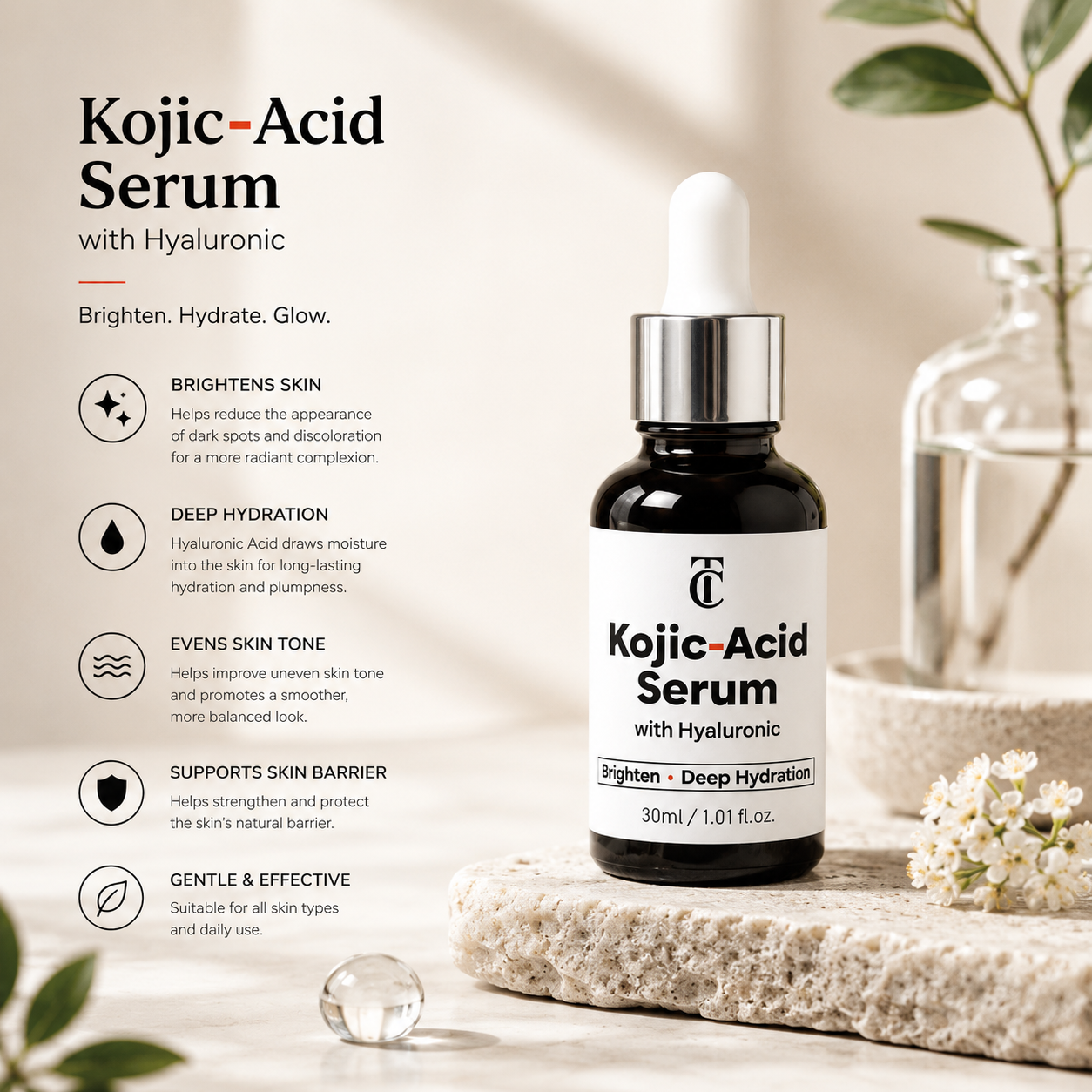 Hydrating & Firming Serum with Kojic and Hyaluronic Acid