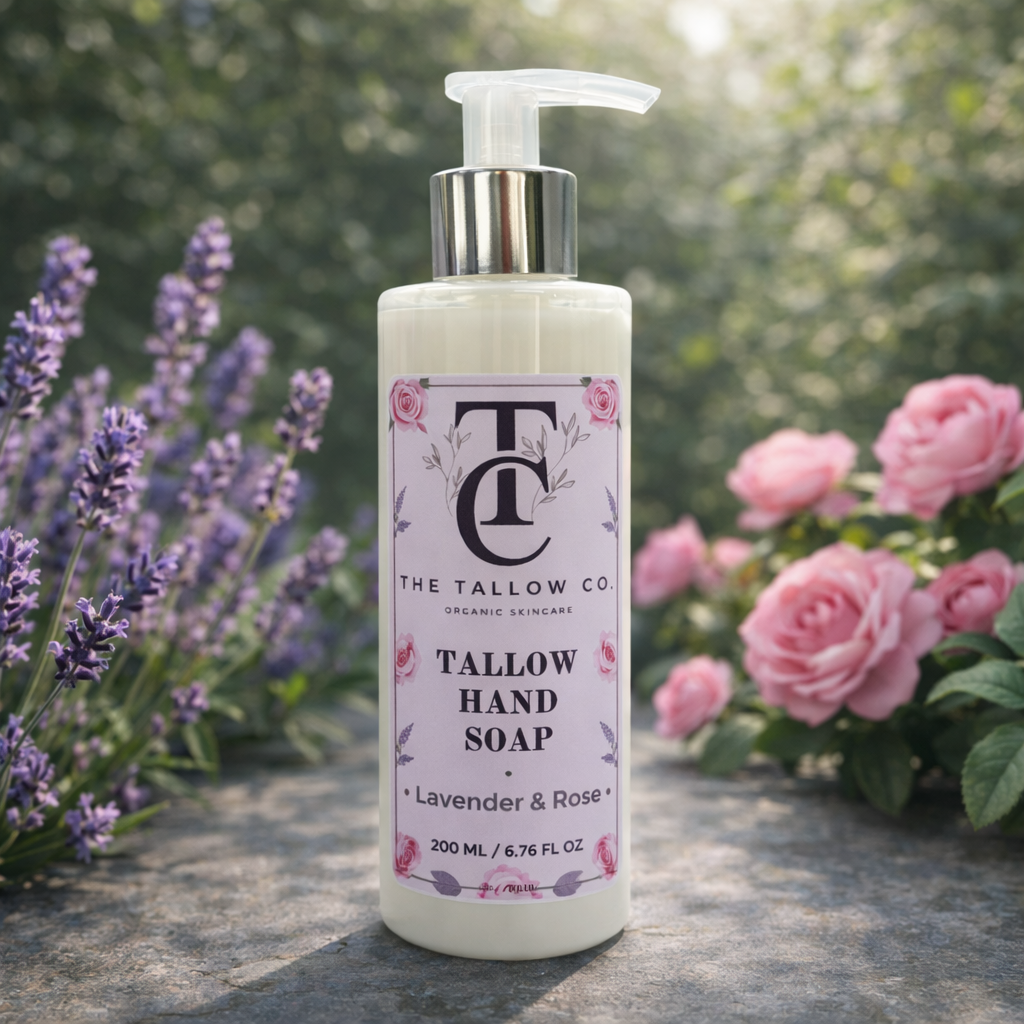 Creamy Tallow Liquid Hand Soap - Lavender & Rose