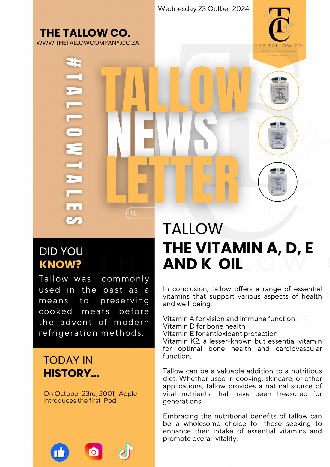 Tallow-The Vitamin A, D, E and K Oil. - The Tallow Co.