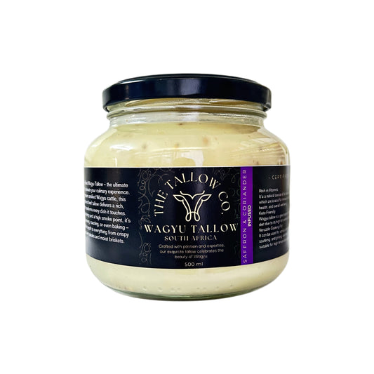 The Tallow Co. Saffron & Coriander Infused Certified Wagyu Tallow 500ml