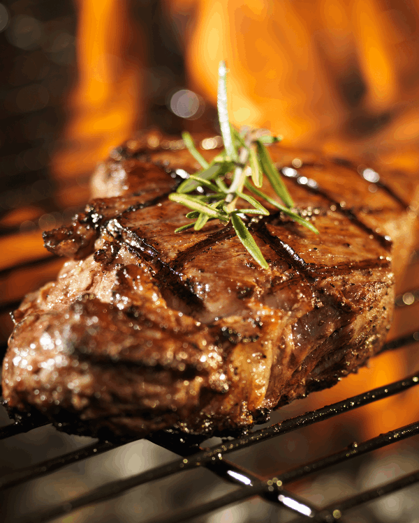 Grilled steak with beef tallow
