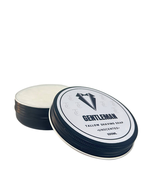 Tallow Shaving Soap - Unscented 100 ml in a tin